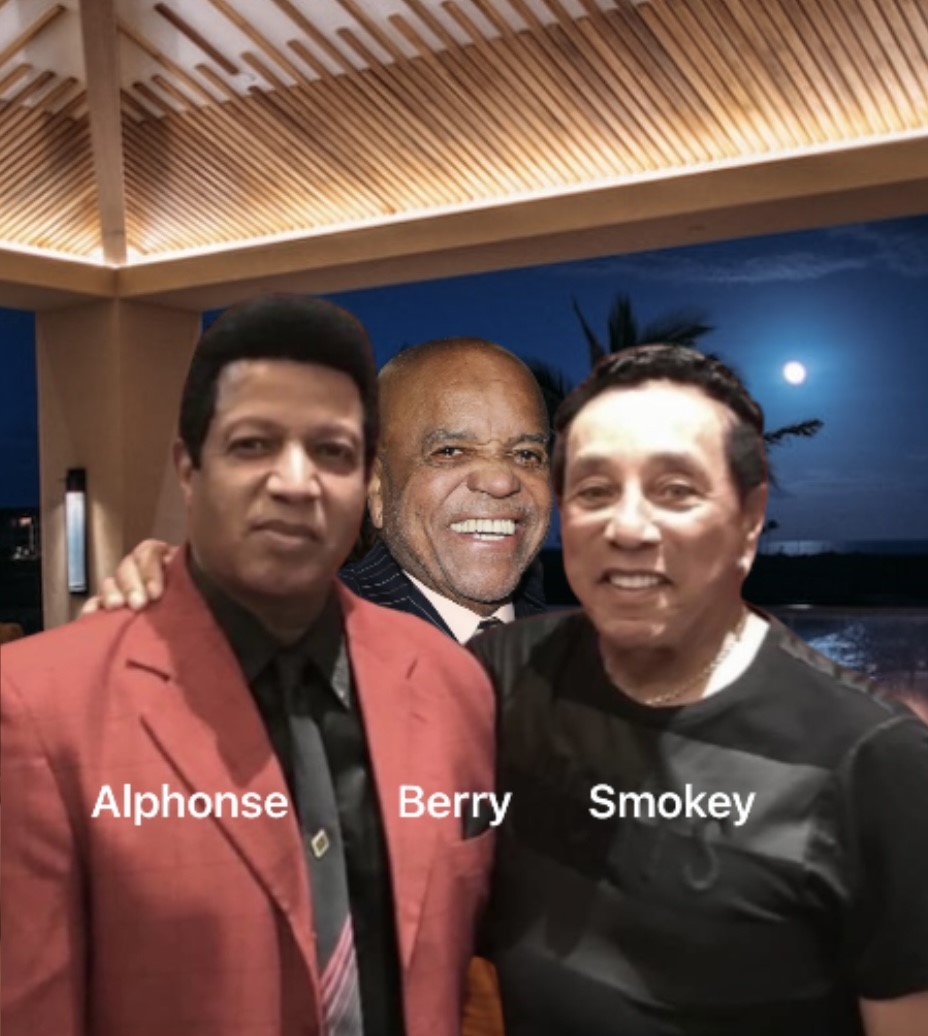 With Motown founder Berry Gordy and Smokey Robinson